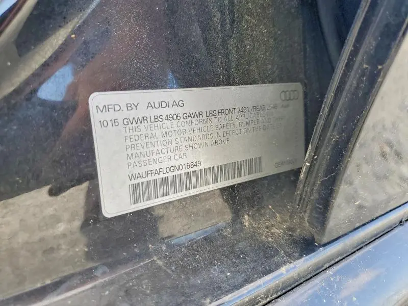 2016 AUDI A4 PREMIUM PLUS S-LINE  