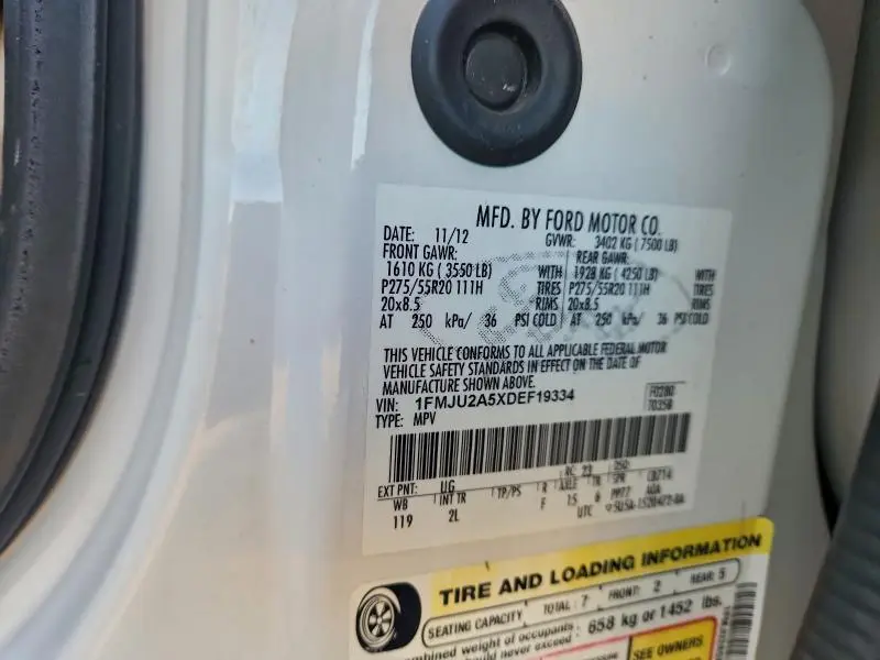 2013 FORD EXPEDITION LIMITED  