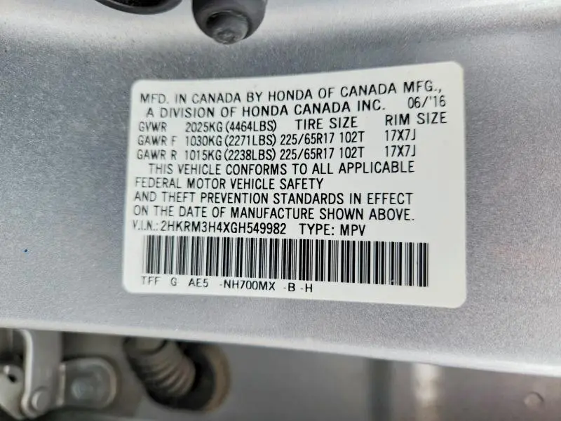 2016 HONDA CR-V SE  