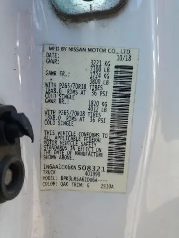 2019 NISSAN TITAN S  
