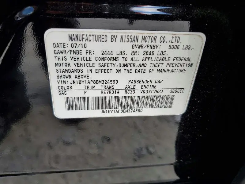 2011 INFINITI M37 BASE  