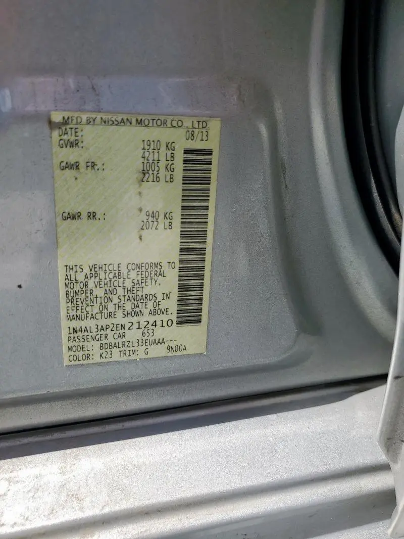 2014 NISSAN ALTIMA 2.5  