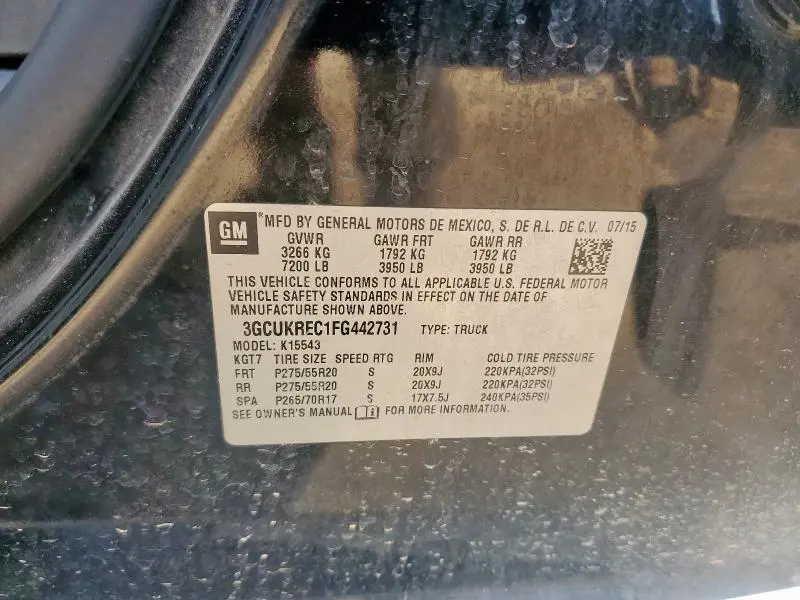 2015 CHEVROLET SILVERADO K1500 LT  