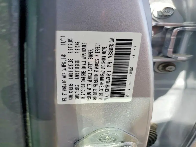 2011 HONDA ACCORD LX  