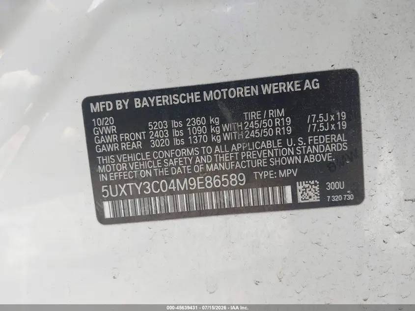2021 BMW X3 SDRIVE30I
