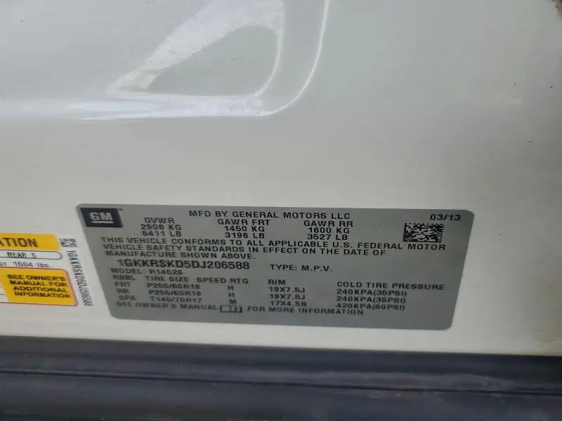 2013 GMC ACADIA SLT-2  