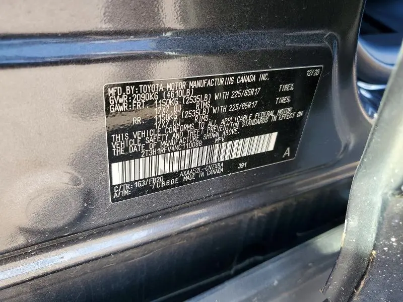 2021 TOYOTA RAV4 LE  