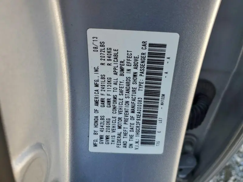 2014 HONDA ACCORD TOURING  