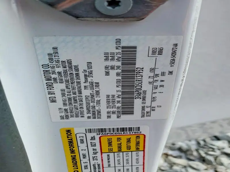 2020 FORD FUSION SEL  