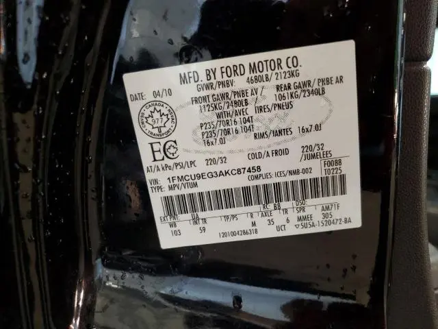 2010 FORD ESCAPE LIMITED  
