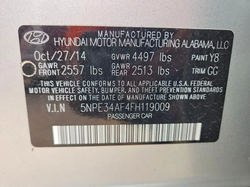 2015 HYUNDAI SONATA SPORT  