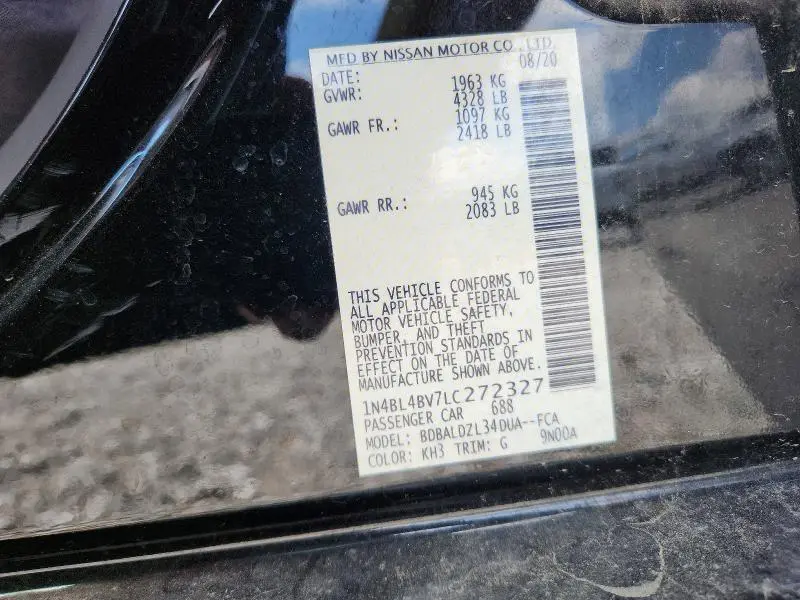 2020 NISSAN ALTIMA S  