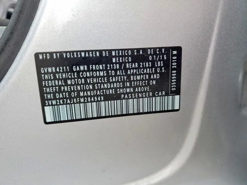 2015 VOLKSWAGEN JETTA BASE  