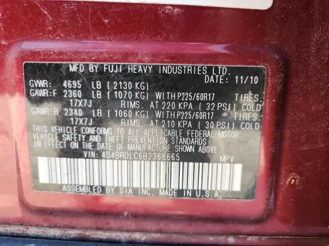 2011 SUBARU OUTBACK 3.6R LIMITED  