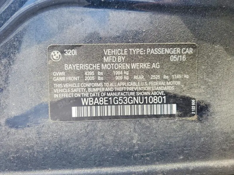 2016 BMW 320 I  