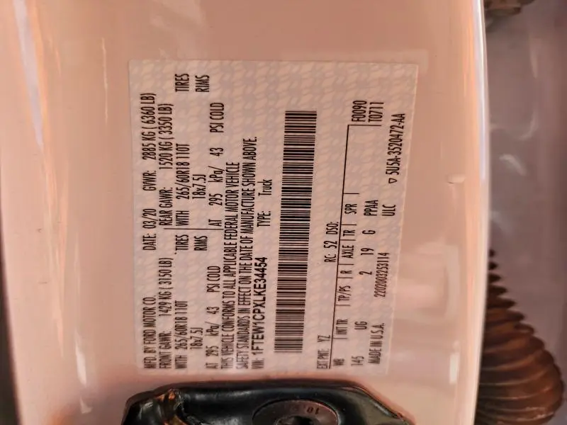 2020 FORD F150 SUPERCREW  