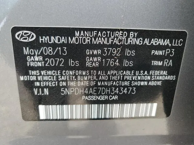 2013 HYUNDAI ELANTRA GLS  