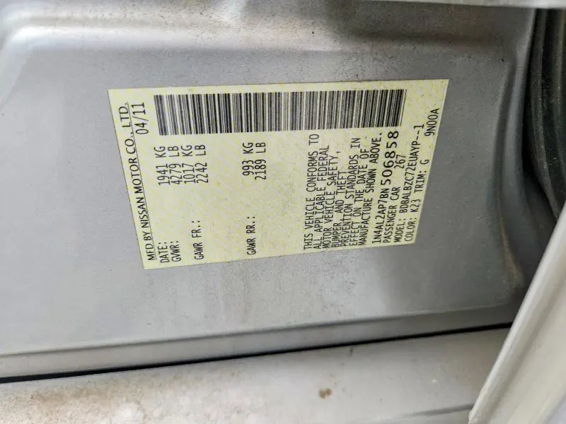 2011 NISSAN ALTIMA 2.5  