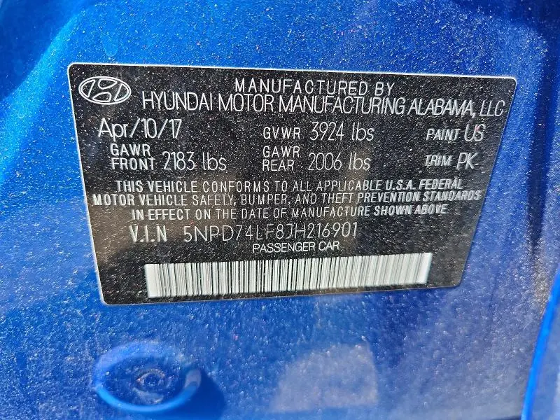 2018 HYUNDAI ELANTRA SE  
