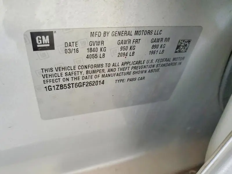 2016 CHEVROLET MALIBU LS  