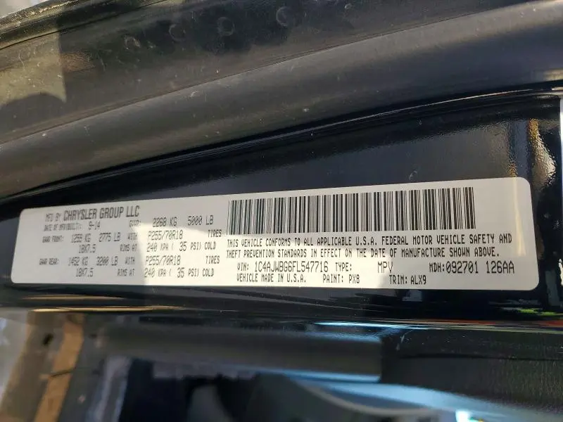 2015 JEEP WRANGLER SAHARA  