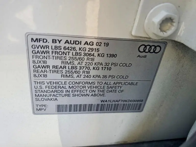 2019 AUDI Q7 PREMIUM PLUS  