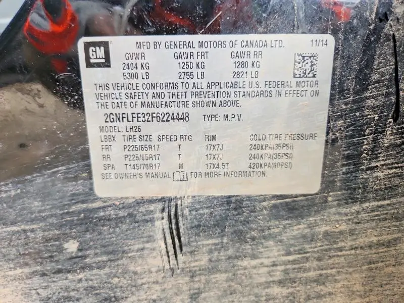 2015 CHEVROLET EQUINOX LT  