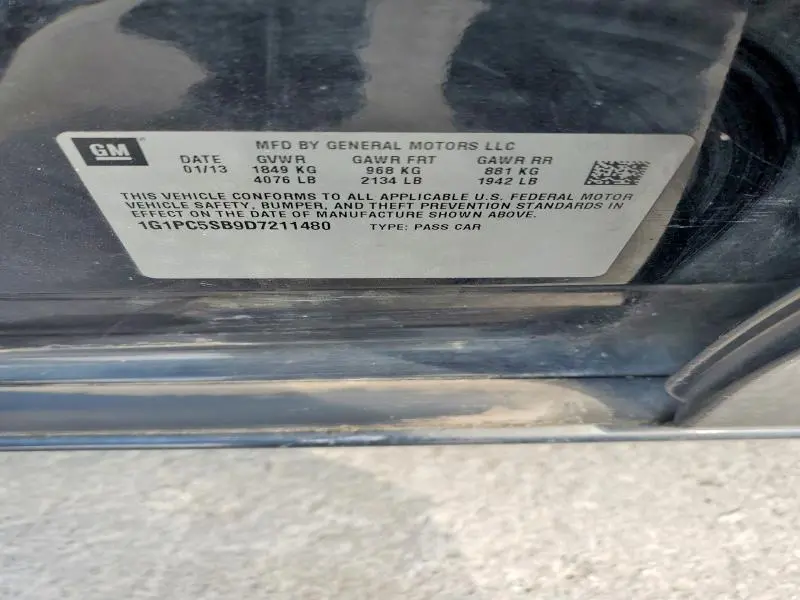 2013 CHEVROLET CRUZE LT  