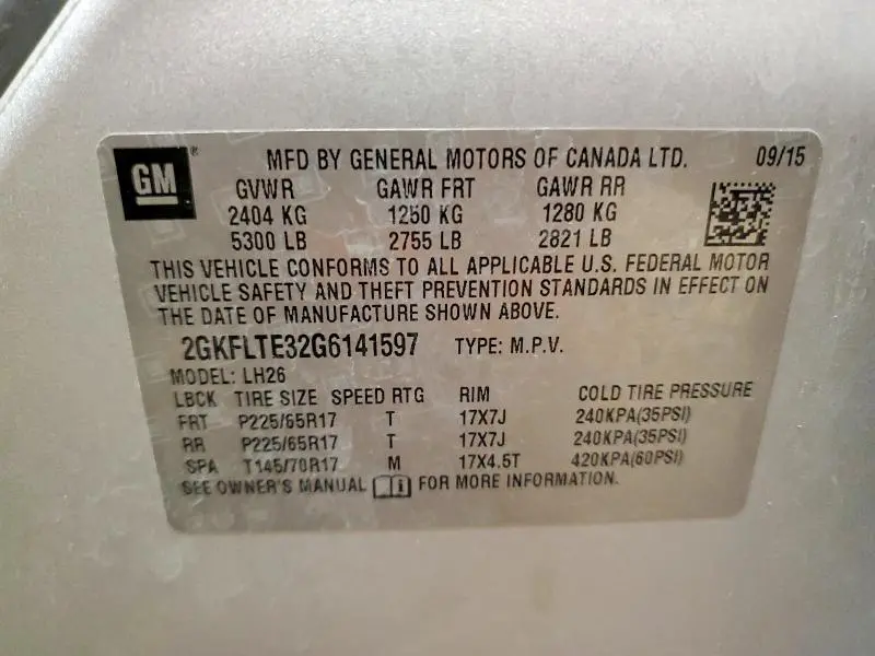 2016 GMC TERRAIN SLE  