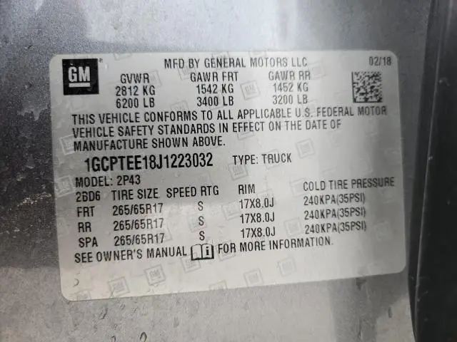 2018 CHEVROLET COLORADO ZR2  