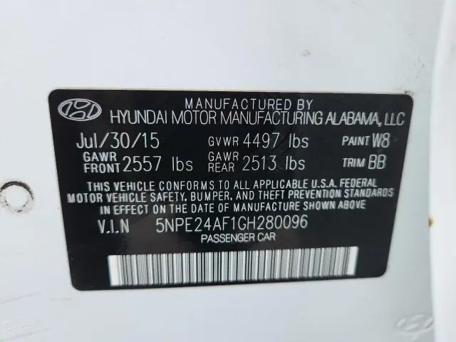 2016 HYUNDAI SONATA SE  