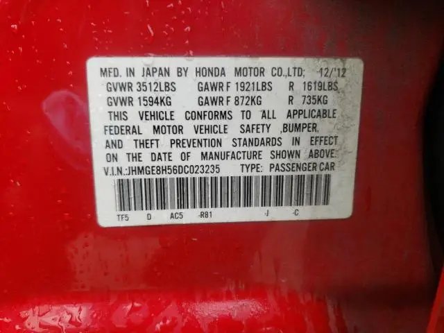 2013 HONDA FIT SPORT  