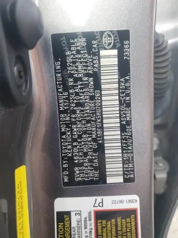 2017 HONDA CAMARY SE