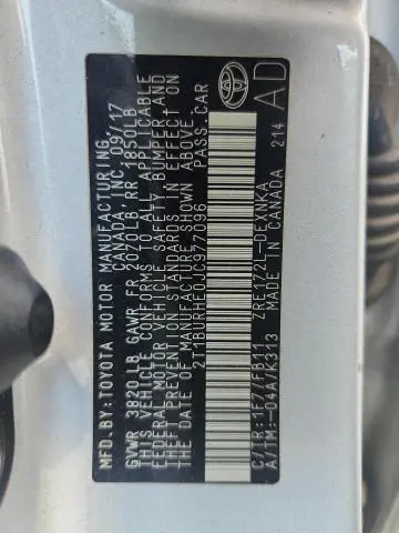 2018 TOYOTA COROLLA L  