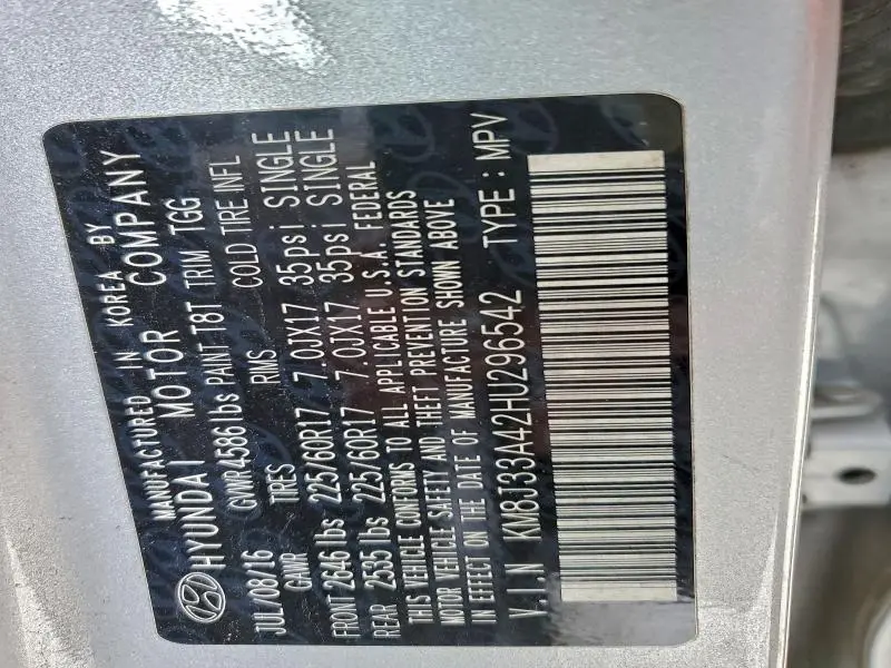 2017 HYUNDAI TUCSON LIMITED  