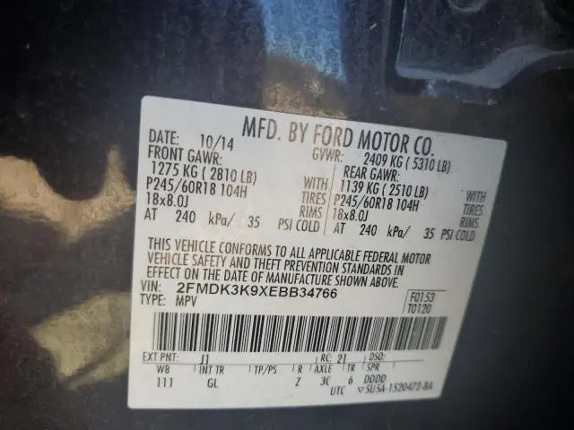 2014 FORD EDGE LIMITED  