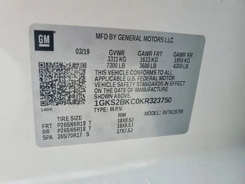 2019 GMC YUKON SLT  