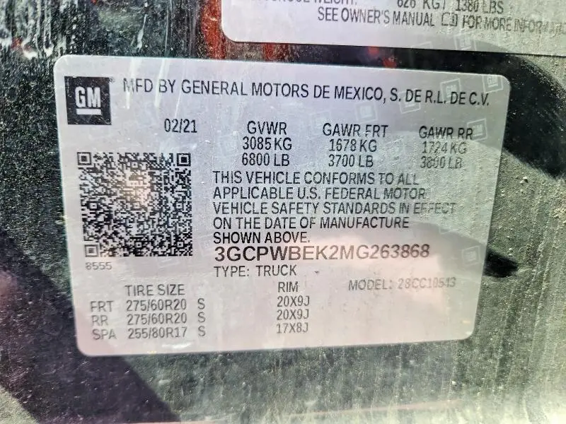 2021 CHEVROLET SILVERADO 1500 CUSTOM 2.7L CREW CAB