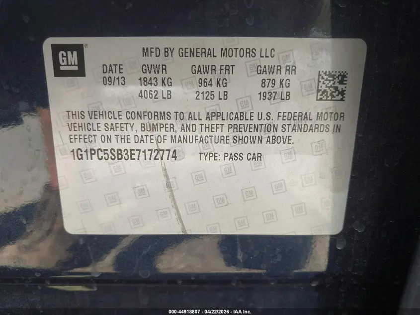 2014 CHEVROLET CRUZE 1LT AUTO
