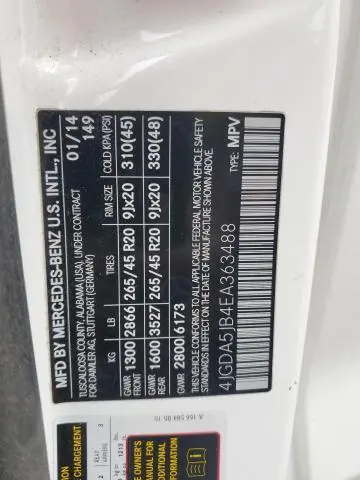 2014 MERCEDES-BENZ ML 350  