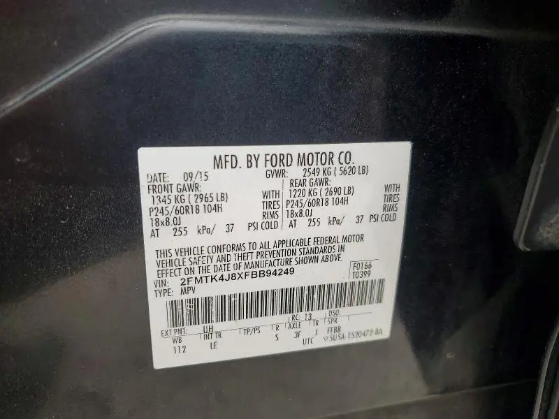 2015 FORD EDGE SEL  