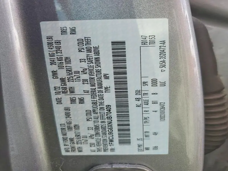 2022 FORD ESCAPE SE  