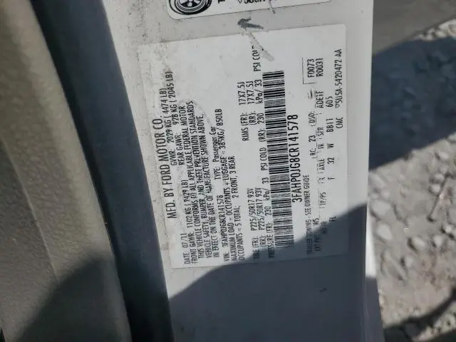 2012 FORD FUSION SEL  