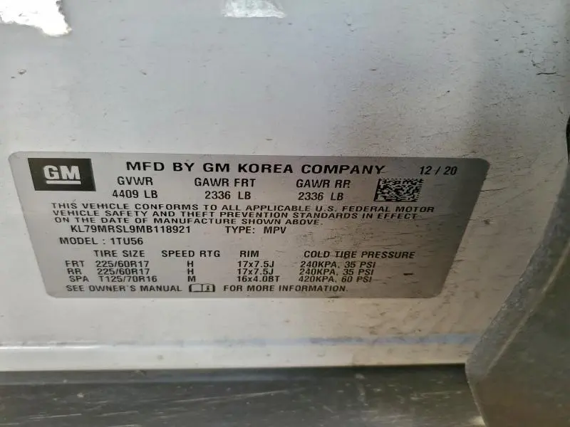 2021 CHEVROLET TRAILBLAZER LT  