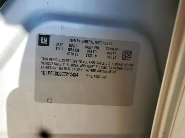 2012 CHEVROLET CRUZE LT  