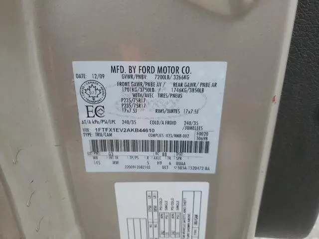 2010 FORD F150 SUPER CAB  