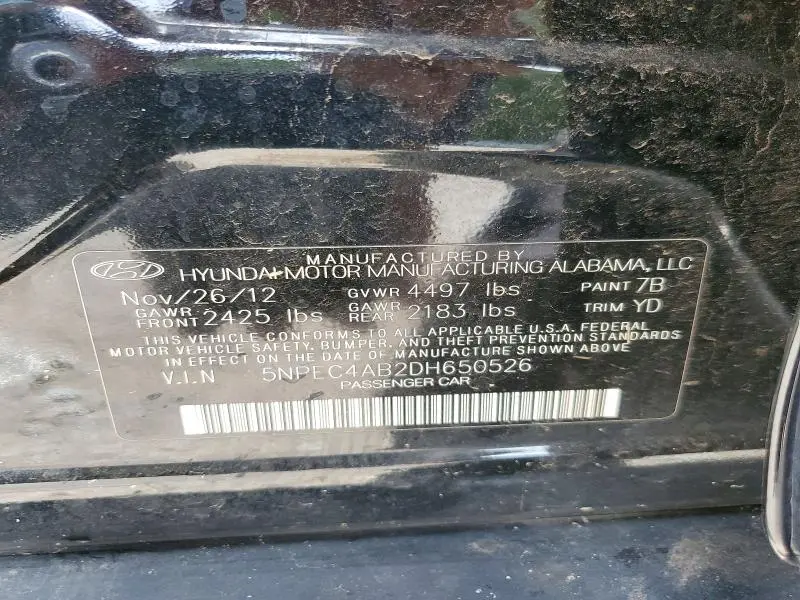 2013 HYUNDAI SONATA LIMITED 2.0T  