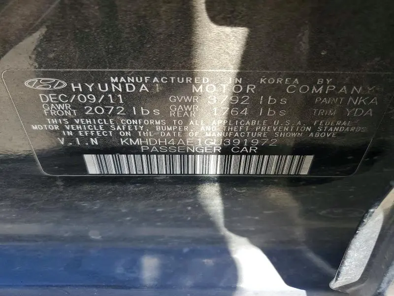 2012 HYUNDAI ELANTRA GLS  
