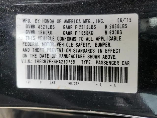 2015 HONDA ACCORD EXL  