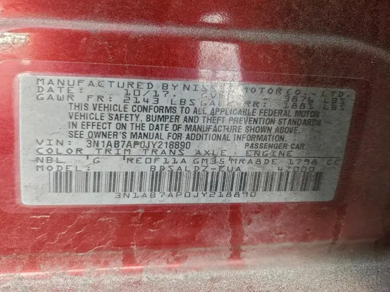 2018 NISSAN SENTRA S  